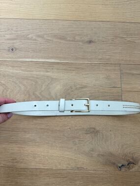 Banana Republic Cream Studded Skinny Faux Leather Belt Small